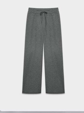 TNA Gray Wide-Leg Drawcord Wafflex Pants